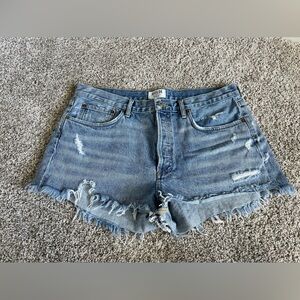Women’s AGOLDE Parker Distressed Denim Short (Size 32)